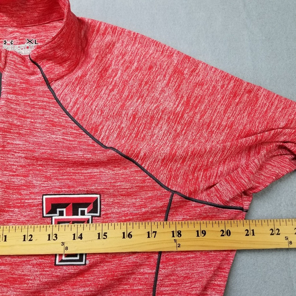 Texas Tech Under Armour 1/4 Zip Shirt Womens XL Red Semi Fitted Long Sleeve Tech - Picture 5 of 9
